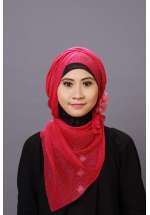 Pashmina Glitter Gold Red